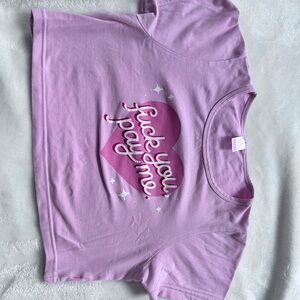 Pink Graphic Crop Top